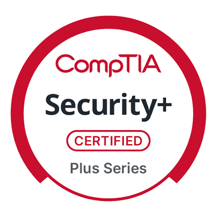 Security+ certification badge issued by CompTIA